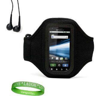 ( BLACK ) Nokia Lumia 900 or Lumia 910 Windows Phone Neoprene Exercise Armband with Velcro Strap Extender, Key Pocket and Earphone Cord Holder + VG Wristband + Compatible Black 3.5mm Jack Earbud Earphones Cell Phones & Accessories