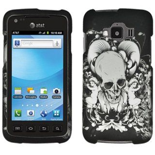 Black Silver Skull Hard Case Cover For Samsung Rugby Smart i847 with Free Pouch: Cell Phones & Accessories