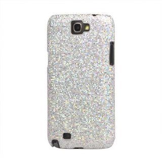 Glittery Sequins White Hard Cover Case for Samsung Galaxy Note 2 /II N7100: Cell Phones & Accessories