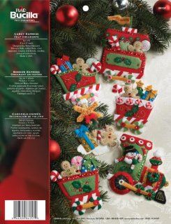 Bucilla Christmas Ornament Felt Applique Kit, Candy Express, Set of 6