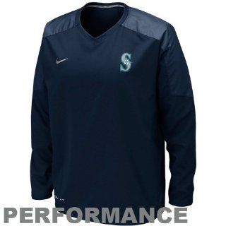 Nike Seattle Mariners Dri FIT Staff Ace Performance Warm Up Pullover   Navy Blue (Medium) : Sports Fan Outerwear Jackets : Sports & Outdoors