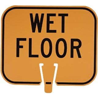 Brady 80118, Wet Floor (Cone Sign), 10 1/2" Height x 12 3/4" Width, Black on Orange, Legend "Wet Floor" (1 per Order): Science Lab Safety Cones: Industrial & Scientific