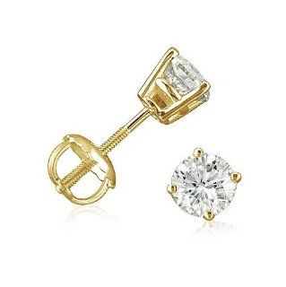 3.50 Ct. Diamond Stud Earrings   14k Yellow Gold   H I, I3   3 and 1/2 Carat: Jewelry