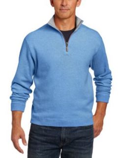 Caribbean Joe Men's The Weekend Zip Pullover, Parrotfish Heather/Medium Grey, X Large at  Mens Clothing store Pullover Sweaters