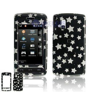 Lg Vu CU920/CU915 Cell Phone Black/Silver Star Design Protective Case Faceplate Cover: Cell Phones & Accessories
