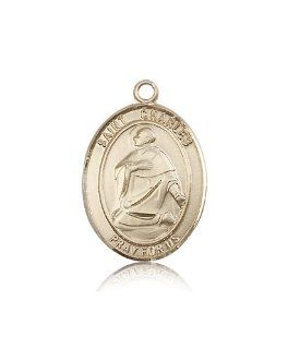 Free Engraving Included Medal 14k Gold St. Saint Charles Borromeo Medal 1" Oval 7020KT w/o Chain w/Box Patron Saint of Catechists/Seminarians: Pendant Necklaces: Jewelry