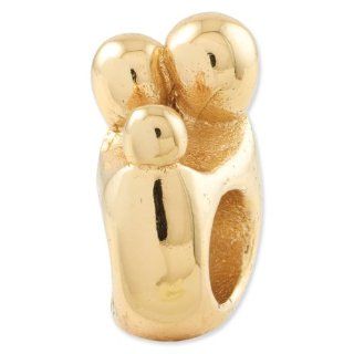 Reflection Beads   925 Sterling Silver Gold Plated Family of 3 Bead Jewelry