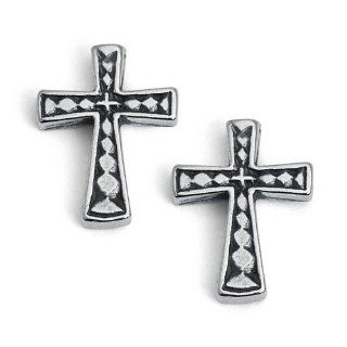 925 Sterling Silver Holy Cross Earrings: Dangle Earrings: Jewelry