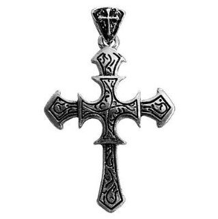Silver Viking Gothic Swedish Pointed Religious Christian Knights Templar Cross Pendant Nordic Norse Solid 925 St Sterling Silver Gothic Cross 45 x 62 MM 925 Sterling Silver Plated Double Two Sided Design GOTENKREUZ: Everything Else