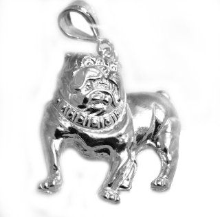 Diamond Cut Bulldog Pit Bull Pendant 925 Sterling Silver: Jewelry