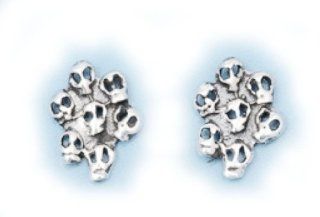 Skulls Stud Earrings Sterling Silver 925: Jewelry