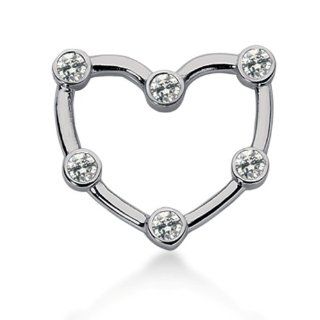 14K Gold Bezel set Diamond Heart Pendant (0.60 cttw, F   G Color, SI2 Clarity): Jewelry