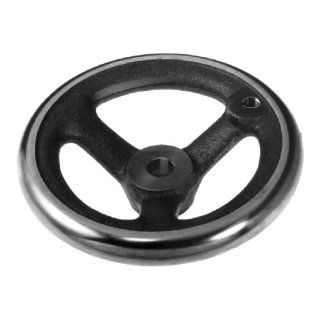 Spoked handwheel DIN 950, made of cast iron diameter 225mm corona turned and polished, type B/G with thread hole 5 spokes: Hardware Hand Wheels: Industrial & Scientific