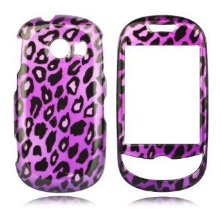 Samsung A927 Flight 2 Phone Shell Case (Leopard Purple) + Clear Screen Protector + 1 Free Hello Kitty Neck Strap  randomly select: Cell Phones & Accessories
