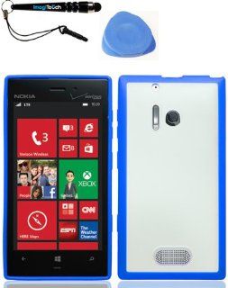 IMAGITOUCH(TM) 3 Item Combo Nokia 928 Lumia (Verizon) PROZKIN Blue PC TPU Case Cover Phone Protector (Stylus pen, Pry Tool, Phone Cover): Cell Phones & Accessories