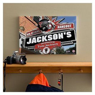 Personalized College Football Pub Sign Canvas   Texas Tech Red Raiders   12x18 : Sporting Goods : Sports & Outdoors