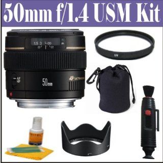 Canon EF 50mm f/1.4 USM Standard & Medium Telephoto Lens + Deluxe Accessory Kit for EOS Digital SLR Cameras : Camera & Photo