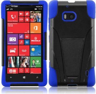 For Nokia Lumia 929 Cover Case (T Stand Hybrid Black / Dark Blue) Cell Phones & Accessories