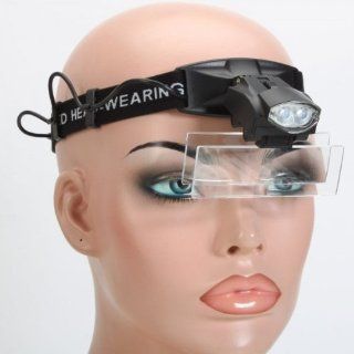 Fast Shipping + Free Tracking Number, Magnifier With 5 Lens Headband Glasses Style Hand Free Magnifying Glass Loupe LED Light Illumination Head Wearing : Office Products