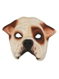 Adult Bulldog Halloween Costume Dog Half Mask: Clothing