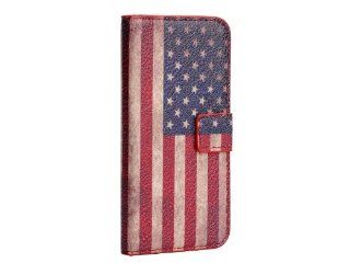 American Flag Wallet Credit Card Multifunctional Synthetic Leather Case for Apple iPhone 5: Cell Phones & Accessories