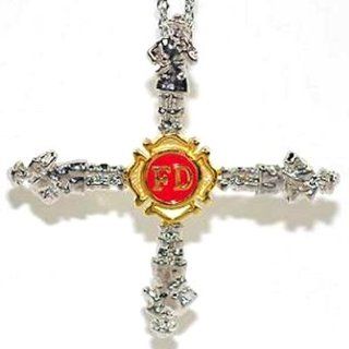Firefighter's "Maltese" Cross w 24" Chain: Chain Necklaces: Jewelry