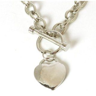 The Olivia Collection Chunky T Bar Closure Heart Necklace: Jewelry For Teenage Girls: Jewelry