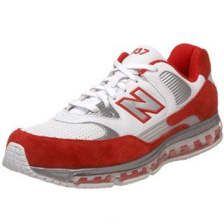 New Balance Men's ML937 Sneaker, White/Red, 7 D US: Fashion Sneakers: Shoes