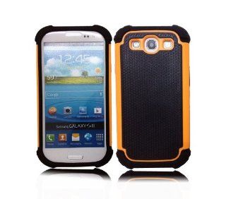 LuxStory Hybrid Rugged Rubber Matte Hard Case Cover For Samsung Galaxy S3 i9300 + Free Screen Protector + Stylus (Orange): Cell Phones & Accessories