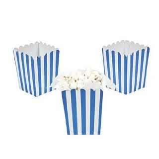 Mini Blue Striped Popcorn Boxes   Solid Color Party Supplies & Solid Color Favor Containers: Health & Personal Care