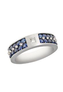 Effy Jewlery Gento Blue Sapphire and Diamond Ring, 1.69 TCW Ring size 10: Jewelry