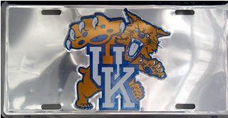 University of Kentucky Wildcats Collegiate Chrome Embossed Aluminum Automotive Novelty License Plate Tag Sign: Automotive