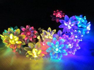 M&T Tech Solar Powered 20 LED String Lights For Garden, Outdoor, Party.Patio, Lawn, Fence, Yard with 4.8M 40 Double Lotus Flower(Multi color)  
