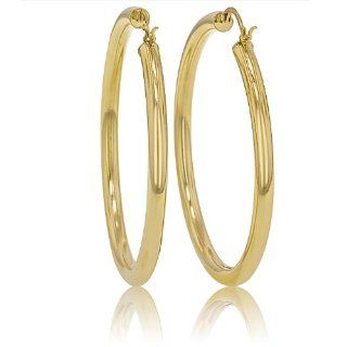 14K Yellow Gold Hi Polish Hoop Earrings 3.8mm Thick & 54.3mm in Diameter  SKU210 40 Jewelry