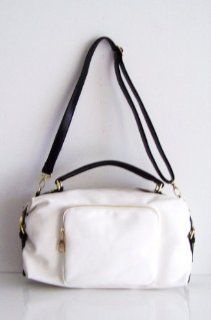 Steve Madden White/black Satchel Handbag Gym Duffle Shopper Baby Bag Faux Leather : Diaper Tote Bags : Baby
