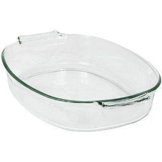Pyrex Bakeware 4 Quart Oval Roasting Dish, Clear: Baking Dishes: Kitchen & Dining