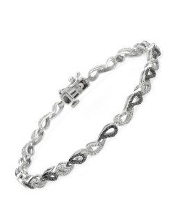1.35 CTW Color H J Diamonds Sterling Silver Bracelet: Chain Bracelets: Jewelry