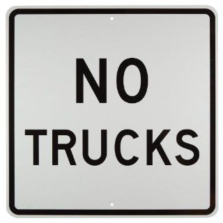 Brady 94192 24" Height, 24" Width, B 959 Reflective Aluminum, Standard Traffic Sign, Legend "No Trucks": Industrial Warning Signs: Industrial & Scientific