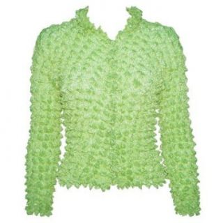 Silky Touch Popcorn   Cardigan (Light Green) Blouses