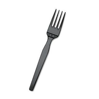 SmartStock Plastic Cutlery Refill, Forks, Black, 40/Pack, 24 Packs/Carton, Sold as 1 Carton Kitchen & Dining