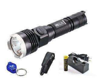 Nitecore P16 LED Tactical Flashlight Rechargeable Package   960 Lumens, Black, 316 Yards   Including 1x Nitecore 18650 Rechargeable Battery, Charger, Bonus Bright Lumentac Keychain Light Sports & Outdoors