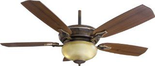 MinkaAire Facets 5 Blade 54" Ceiling Fan with Blades and Integrated 2 CFL Bulb Light Kit Included, Belcaro Walnut   Ceiling Fans  