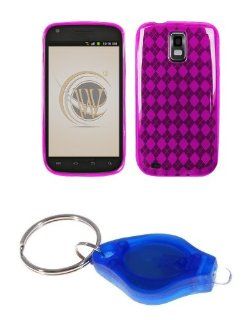Premium Magenta Purple Thermoplastic Polyurethane TPU Gel Skin Case Cover + Atom LED Keychain Light for Samsung Galaxy S II SGH T989 (T Mobile) Cell Phones & Accessories