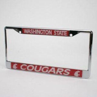 Washington State Cougars Metal License Plate Frame W/domed Insert : Sports Fan License Plate Frames : Sports & Outdoors