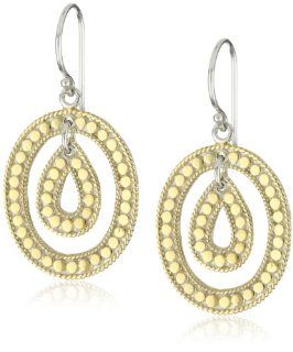 Anna Beck Designs "Gili" 18k Gold Plated Oval Teardrop Earrings Jewelry