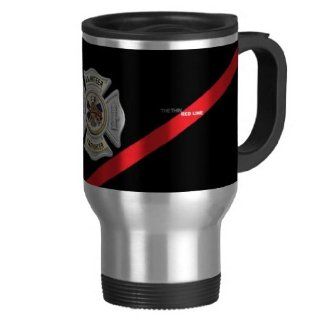 The Thin Red Line Volunteer Firefighter Coffee Mug: Kitchen & Dining