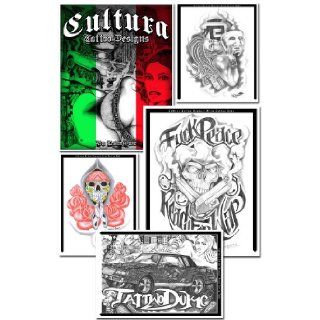 Mexican CULTURA Gangsta/Low Rider/Aztec/Prison 41 pages of designs: Artist Tattoo Duke: Books