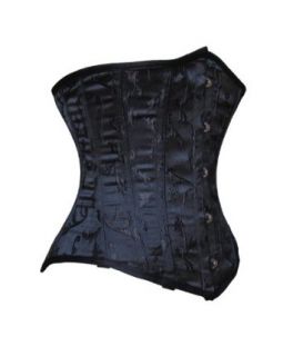 SC10020 Shaper Corset Black Brocade Steel Boned Underbust Corset Waist Cincher at  Womens Clothing store