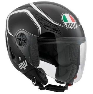 AGV Blade Tab Helmet , Distinct Name: Black/White, Gender: Mens/Unisex, Helmet Category: Street, Helmet Type: Open face Helmets, Primary Color: Black, Size: XL 042152A0011010: Automotive