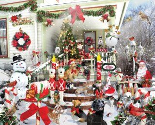 White Mountain Puzzles Crazy Christmas   1000 Piece Jigsaw Puzzle: Toys & Games